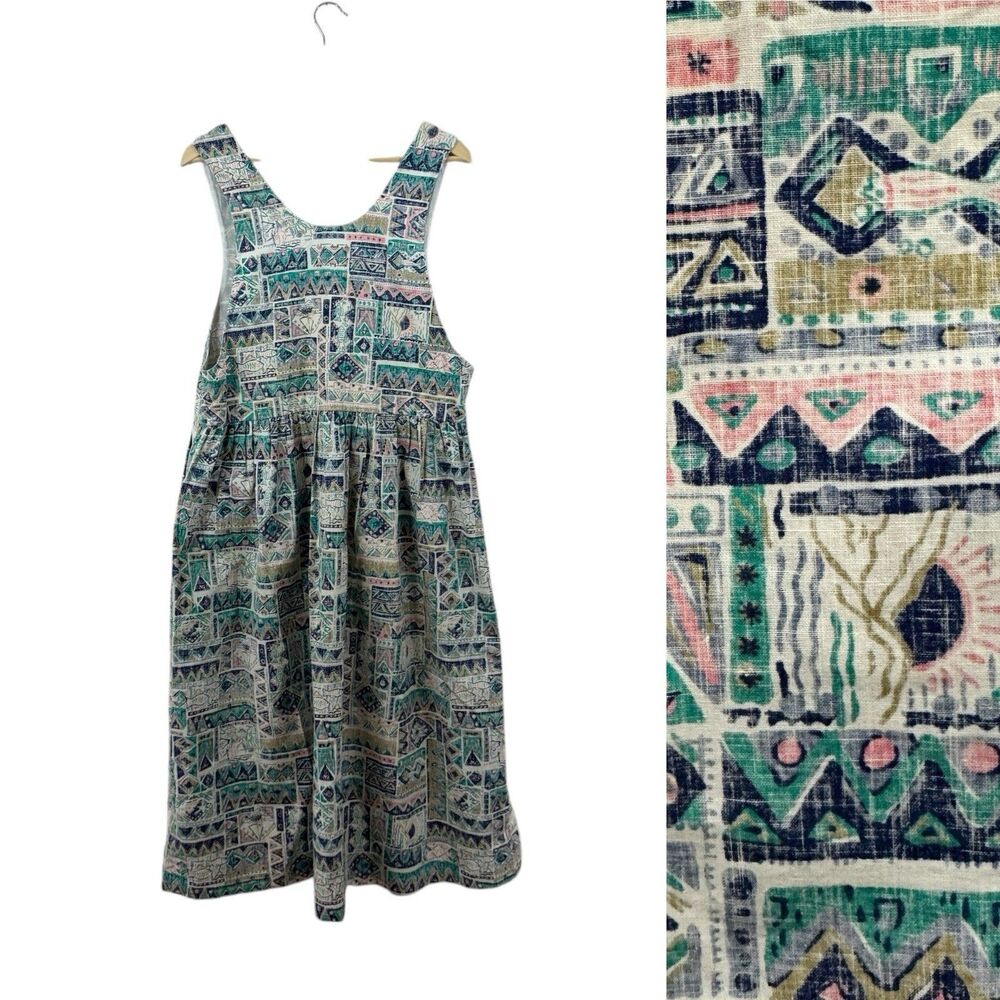 Vintage Reyn Spooner RARE Jumper Dress Large Sleeveless Hawaiian Retro Womens